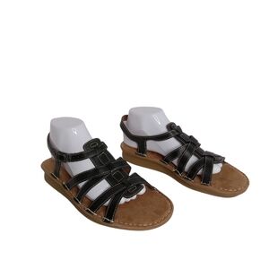 NATURAL‎ SOUL BY NATURALIZER WOMEN'S BLK. SANDALS SIZE 10M VGC
